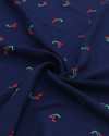 Tecido Viscose Cerejas Vemelho, Verde e Azul Marinho