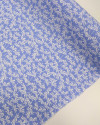 Tecido Viscose Texturizada Micro Palmeiras Branco e Azul Celeste