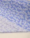 Tecido Viscose Texturizada Micro Palmeiras Branco e Azul Celeste