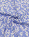 Tecido Viscose Texturizada Micro Palmeiras Branco e Azul Celeste