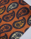 Tecido Crepe Silk Macro Paisley Laranja