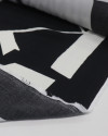 Tecido Crepe de Viscose Italiano Estampa Abstrata Preto e Offwhite