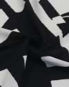Tecido Crepe de Viscose Italiano Estampa Abstrata Preto e Offwhite