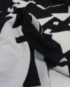 Tecido Crepe de Viscose Italiano Estampa Abstrata Preto e Offwhite