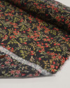 Tecido Cambraia de Linho Italiano Ramos Florais Vermelho, Verde e Preto