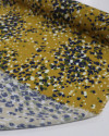 Tecido Crepe de Viscose Brocado Italiano Animal Pritn Sobreposto Amarelo Mostarda
