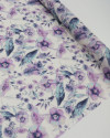 Tecido Linho Puro Italiano Campo Floral Lavanda, Azul e Branco