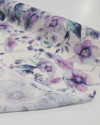 Tecido Linho Puro Italiano Campo Floral Lavanda, Azul e Branco