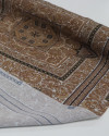 Tecido Crepe de Viscose Italiano Boho Geométrico Preto, Azul e Marrom