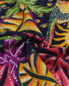 Tecido Viscose Creponada Italiano Estampa Tropical Colorida