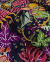 Tecido Viscose Creponada Italiano Estampa Tropical Colorida