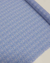Tecido Viscose Fina Italiano Micro Arabesco Floral Azul e Branco