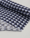 Tecido Viscose Italiano Ilusão de Ótica Branco e Tons de Azul