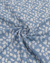 Tecido Viscose Italiano Tapete Floral Branco e Azul