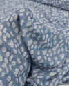 Tecido Viscose Italiano Tapete Floral Branco e Azul