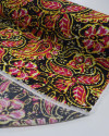 Tecido Viscose Fina Italiano Foral em Cashmere Rosa, Amarelo e Preto