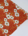 Tecido Viscose Portulacas Offwhite, Amarelo e Laranja Estonado