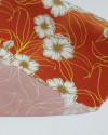 Tecido Viscose Portulacas Offwhite, Amarelo e Laranja Estonado