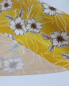 Tecido Viscose Portulacas Offwhite e Amarelo Queimado