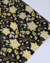 Tecido Viscose Macro Flor de Lótus Amarelo e Preto