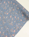 Tecido Viscose Texturizada Liberty e Desenhos Rosê e Azul