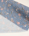 Tecido Viscose Texturizada Liberty e Desenhos Rosê e Azul