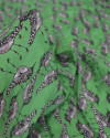 Tecido Crepe de Viscose Pássaros Preto, Branco e Verde Musgo (0.5m)