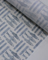 Tecido Viscose Premium Sardine Estampada Azul Ardósia e Creme