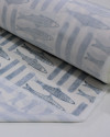 Tecido Viscose Premium Sardine Estampada Azul Ardósia e Creme
