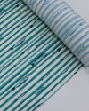 Tecido Viscose Premium Sardine em Listras Verde Teal e Branco