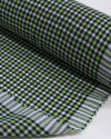 Tecido Linho Misto Italiano Micro Quadriculado Branco, Preto e Verde
