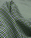 Tecido Linho Misto Italiano Micro Quadriculado Branco, Preto e Verde