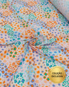 Tecido Viscose Premium Animal Print Laranja, Azul e Rosa