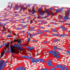 Tecido Crepe Silk italiano Ramos Coloridos e Vermelho