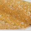 Tecido Crepe Chiffon Toque de Seda com Foil Mostarda