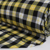 Tecido Flanela Mista Xadrez Branco, Preto e Amarelo