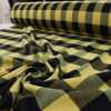 Tecido Flanela Mista Xadrez Retangular Preto e Amarelo