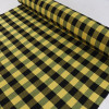 Tecido Flanela Mista Xadrez Retangular Preto e Amarelo