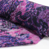Tecido Crepe Chiffon Brocado Macro Cashmere Azul e Lilás