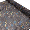 Tecido Crepe Chiffon Floral e Arabescos Estonado Marrom