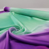 Tecido Crepe Silk Italiano Degradê Roxo e Verde