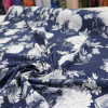 Tecido Viscose Hortênsias Branco e Azul