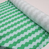 Tecido Crepe de Viscose Barrado Ondulado Verde e Azul Bebê