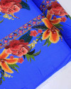 Teicod Viscose Listras Florais Colorido e Azul (Com Leves Defeios)