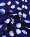 Tecido Viscose Poá Estampado Creme e Tons de Azul (Com Leves Defeitos)