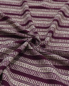 Tecido Viscose Texturizada Listras Estampadas Creme e Roxo Uva