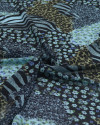 Tecido Crepe Chiffon Multi Estampado Tons de Azul