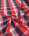 Tecido Flanela Mista Xadrez Tartan Azul Noite, Branco e Vermelho