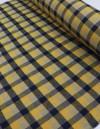 Tecido Flanela Mista Xadrez Preto, Bege e Amarelo Queimado