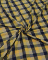 Tecido Flanela Mista Xadrez Preto, Bege e Amarelo Queimado